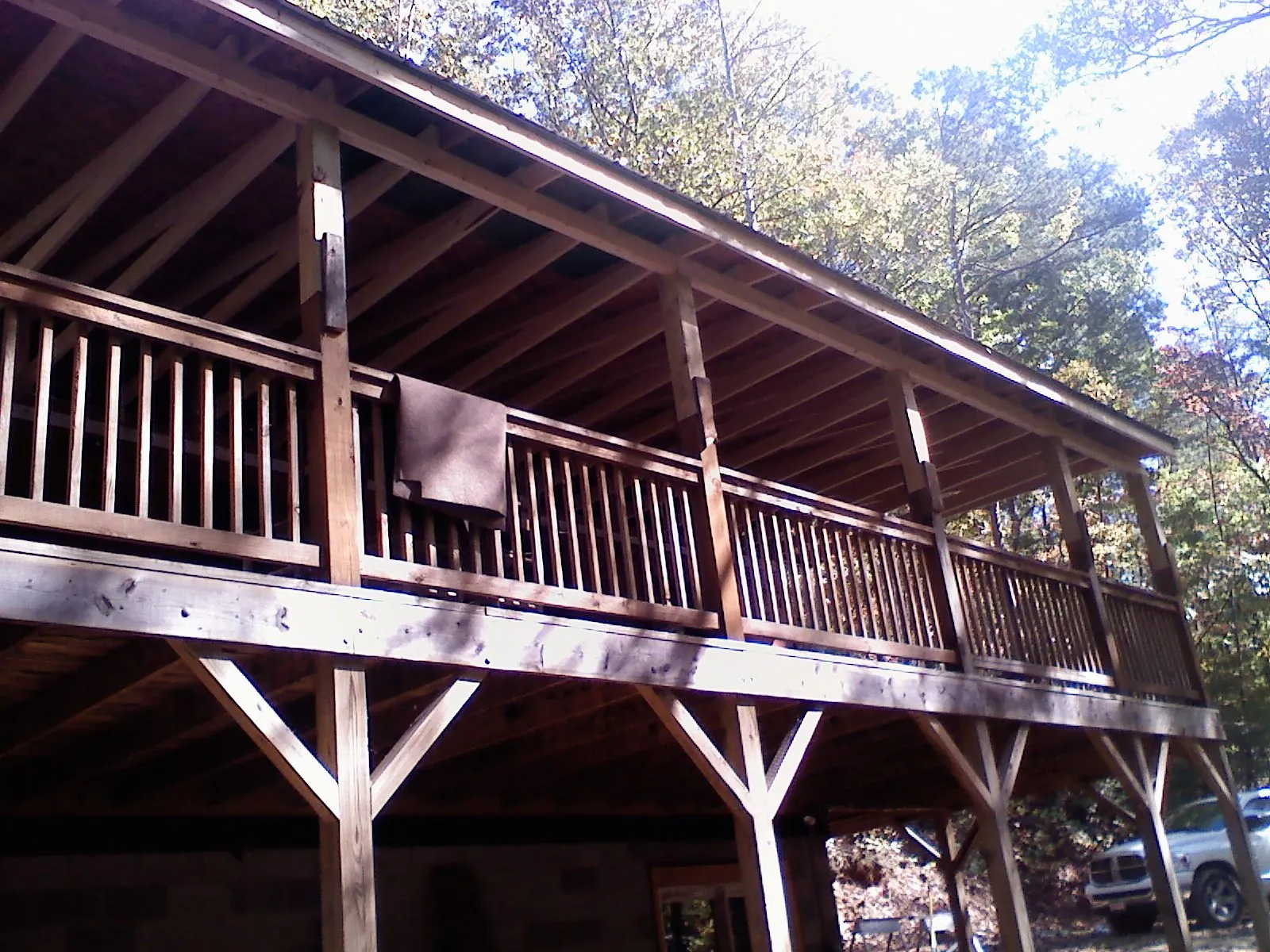 Timber framing under a new elevated porch and deck — Roof Leak Repair in Salkum by Roofing Brothers